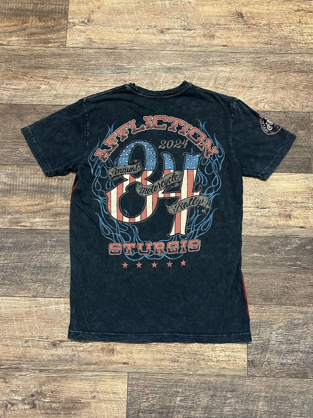 Sick Faded Black Sturgis Affliction American 2024 Bike Week T-shirt Men’s Sz M